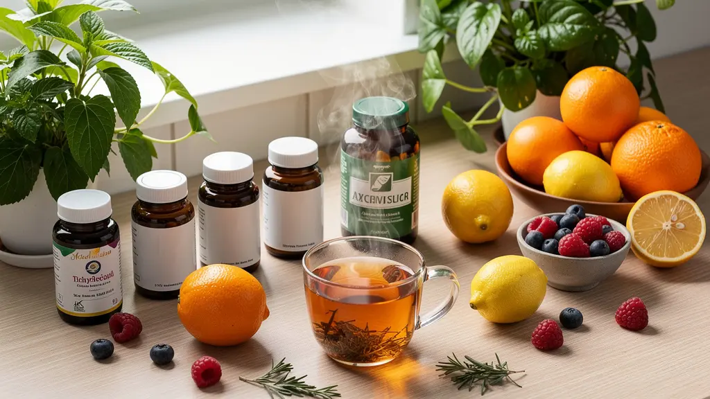 Composition lifestyle compléments alimentaires naturels minceur sur comptoir